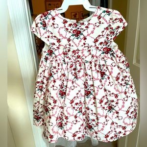 Janie and Jack 12-18 month white floral bow tulle Christmas Dress baby girl